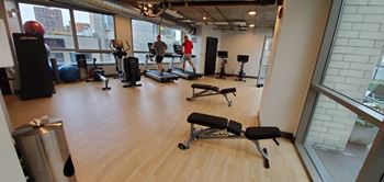 Interactive machines at Lakeview 3200 Apartments, Chicago, IL, 60657